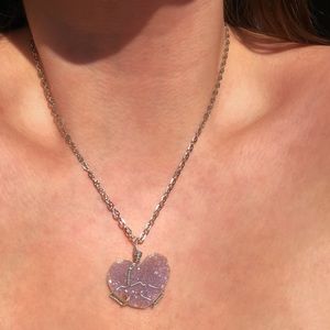*sold* Angel Aura Amethyst Heart Cluster Necklace